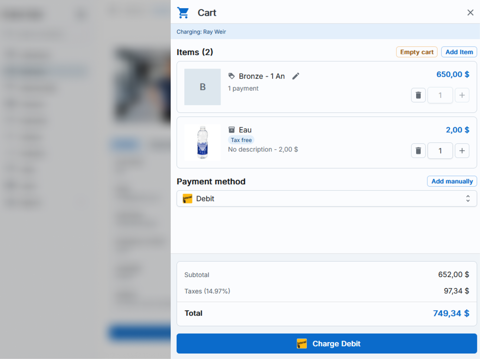 Interface de traitement des paiements montrant les transactions sécurisées